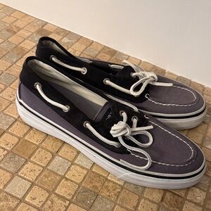 Sperry Men's Black and Dark Gray Boat Shoes size 8